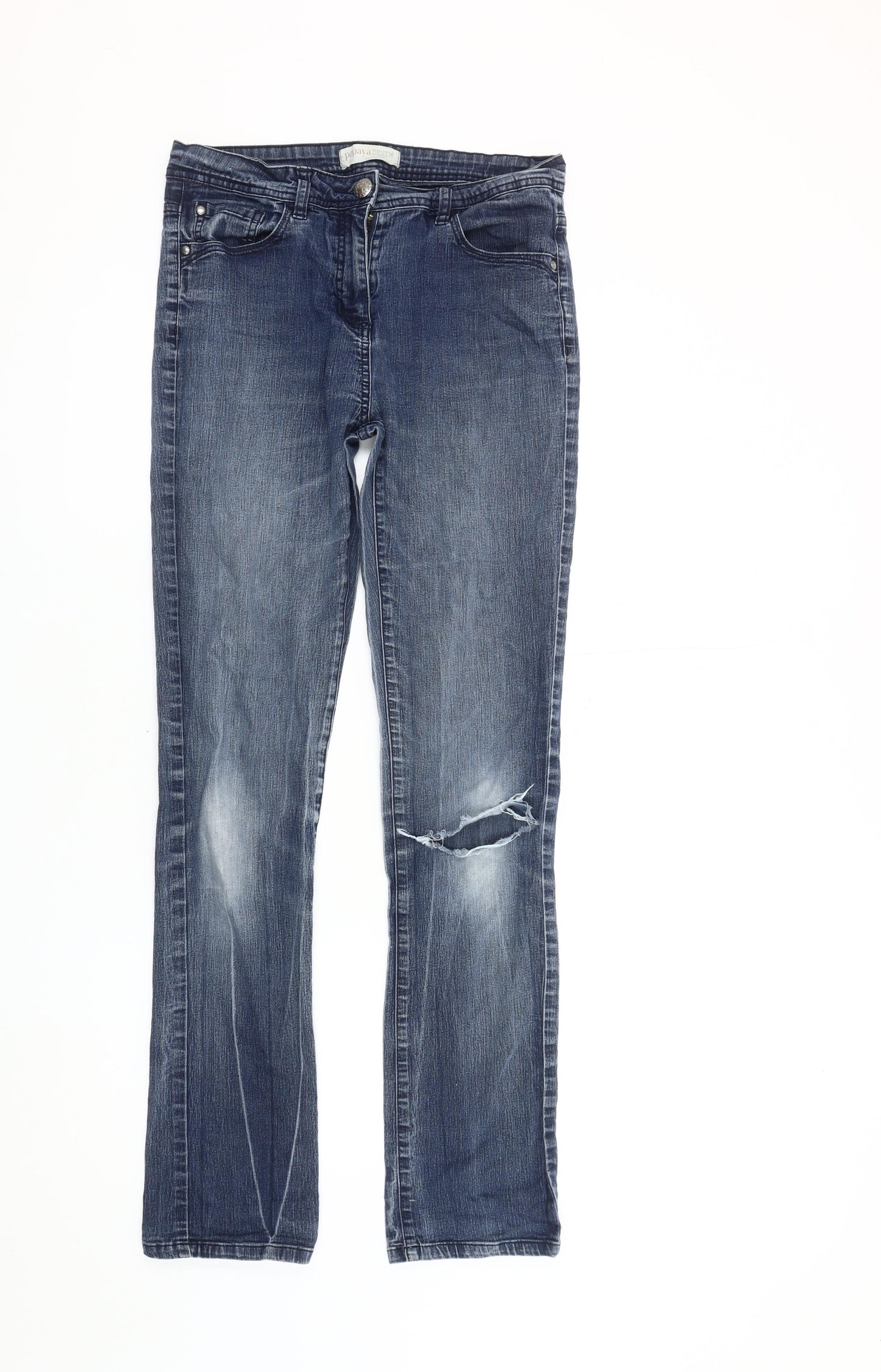 Papaya Women's Blue Straight Jeans Size 12
