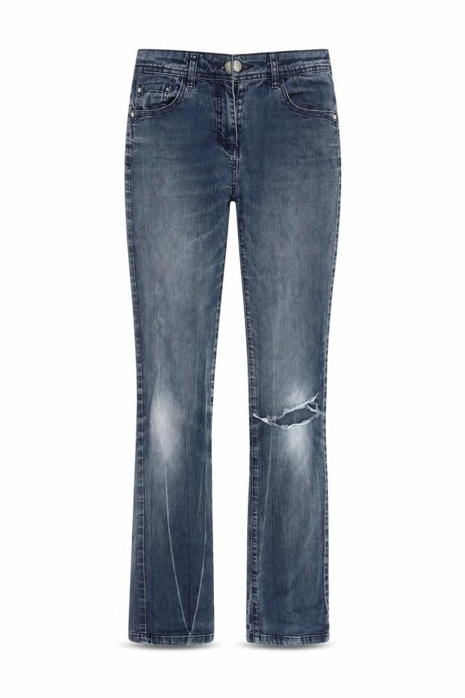 Front view of Papaya Women's Blue Straight Jeans, size 12