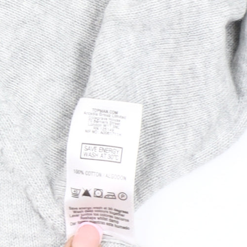 Topman Men's Grey Cotton Cardigan Size S