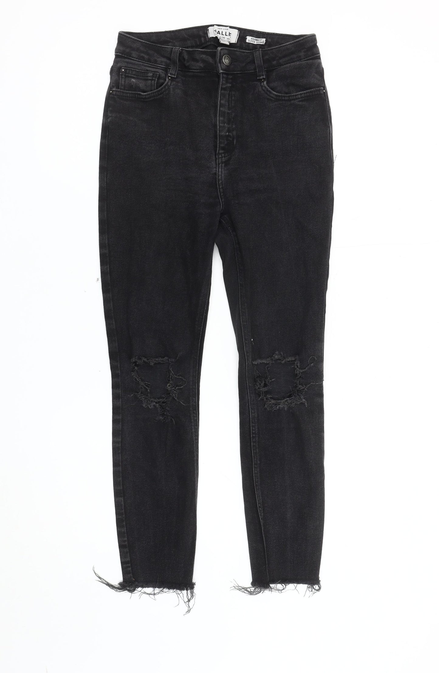 New Look Women's Black Skinny Distressed Jeans Size 10