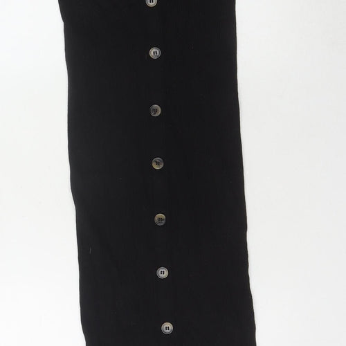 Bershka Women's Black Long Bodycon Dress Size 8