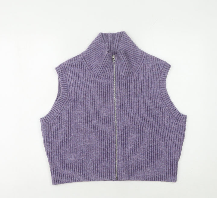 Weekday Women’s Purple Knit Vest High Neck M