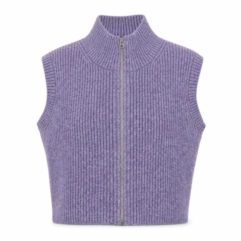Weekday Women’s Purple Knit Vest High Neck M