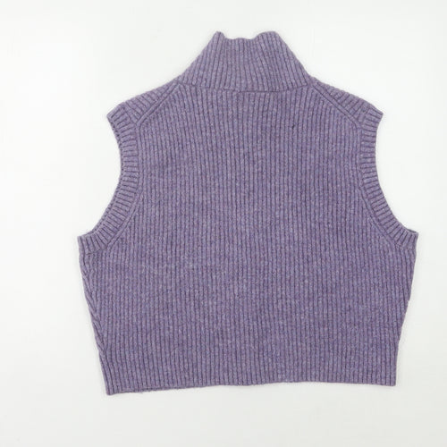 Weekday Women’s Purple Knit Vest High Neck M