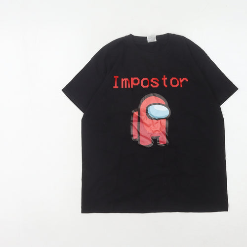 Fruit of the Loom Boys Black T-Shirt 7-8 Years Among Us