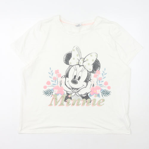 Disney Women's White Minnie Mouse T-Shirt Size 18