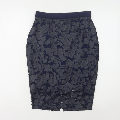 Lipsy Women's Blue Lace Pencil Skirt Size 10