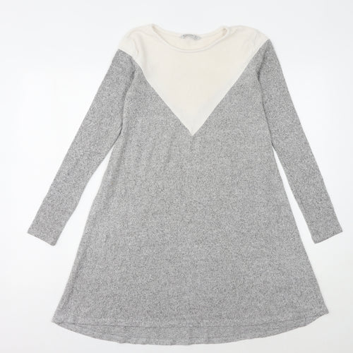 Stradivarius Women's Grey A-Line Dress Size 8