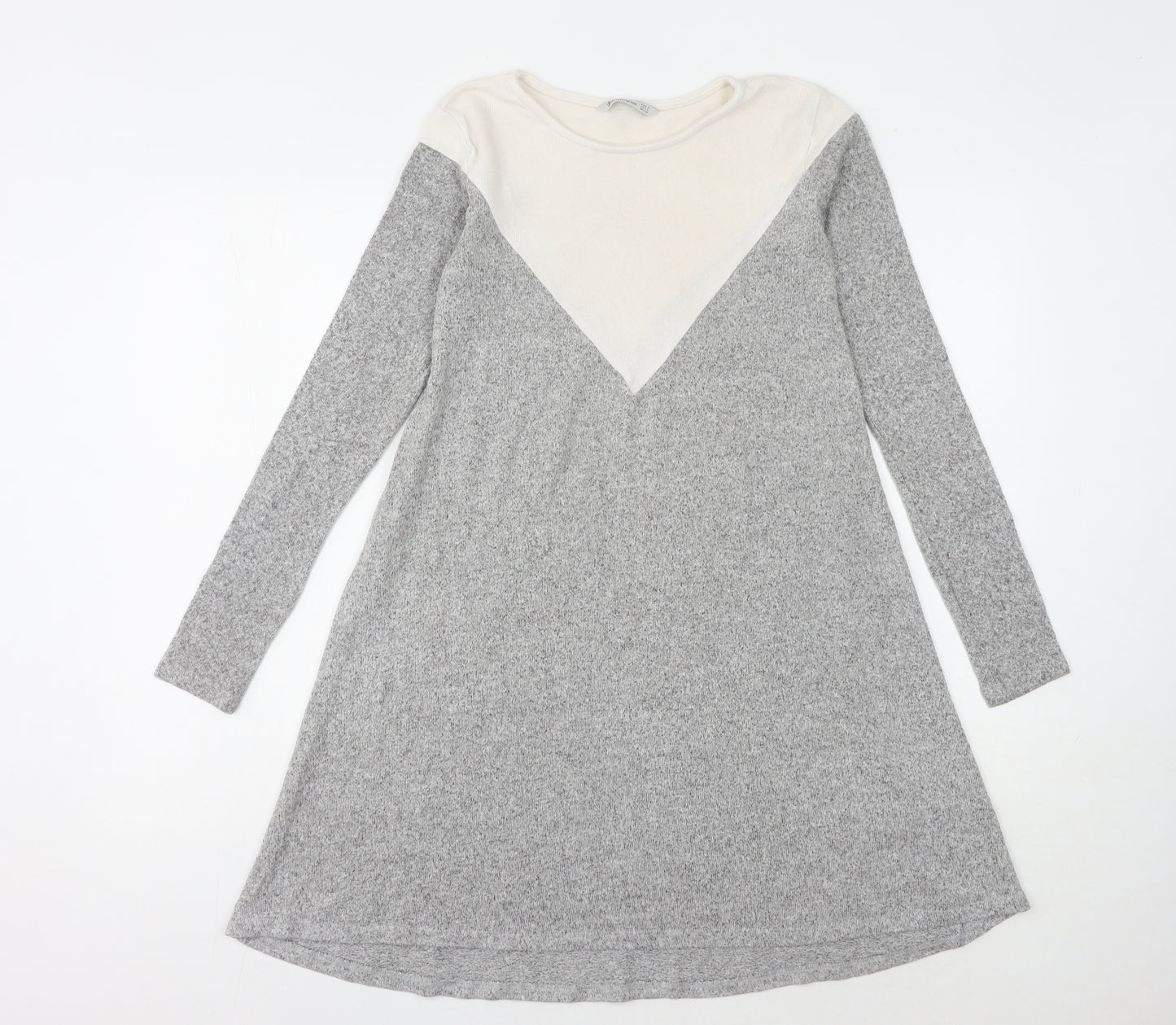 Stradivarius Women's Grey A-Line Dress Size 8