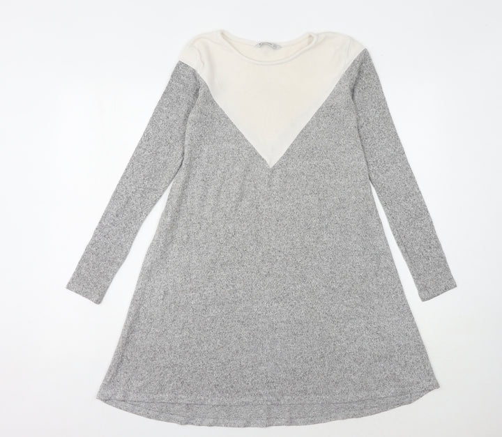 Stradivarius Women's Grey A-Line Dress Size 8