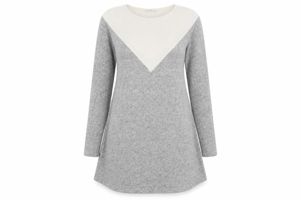 Front view of Stradivarius Women's Grey A-Line Dress, size 8