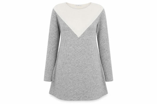 Front view of Stradivarius Women's Grey A-Line Dress, size 8
