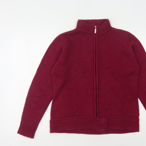 EWM Women's Red Full Zip Jumper, Size M