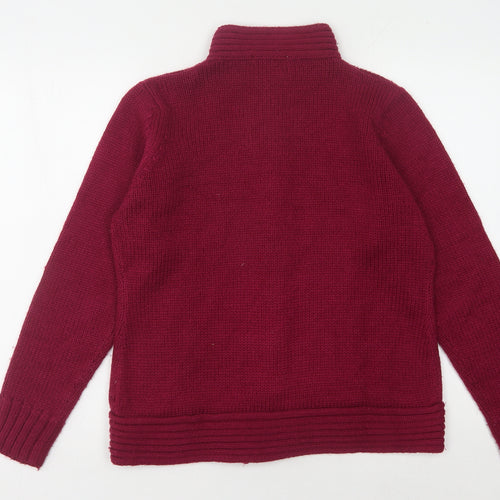 EWM Women's Red Full Zip Jumper, Size M