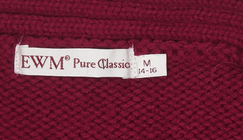 EWM Women's Red Full Zip Jumper, Size M