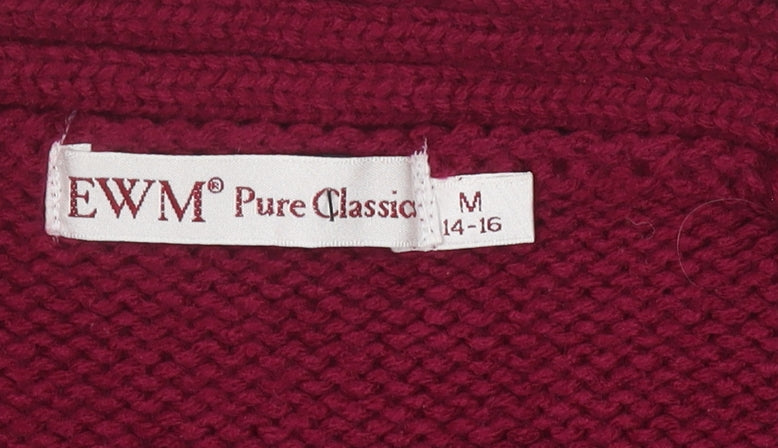 EWM Women's Red Full Zip Jumper, Size M