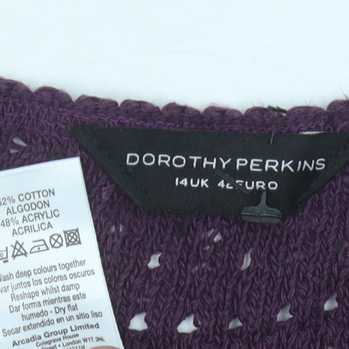 Dorothy Perkins Women's Purple Open Front Cardigan, Size 14
