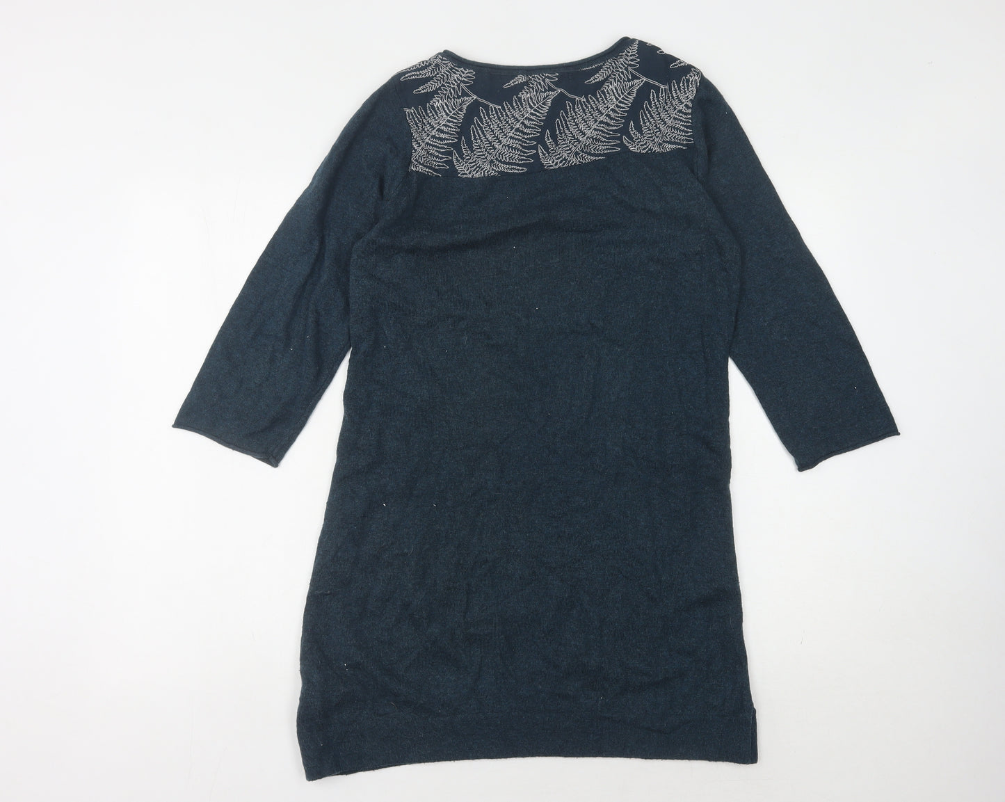 White Stuff Women's Blue Floral Knit Dress Size 12