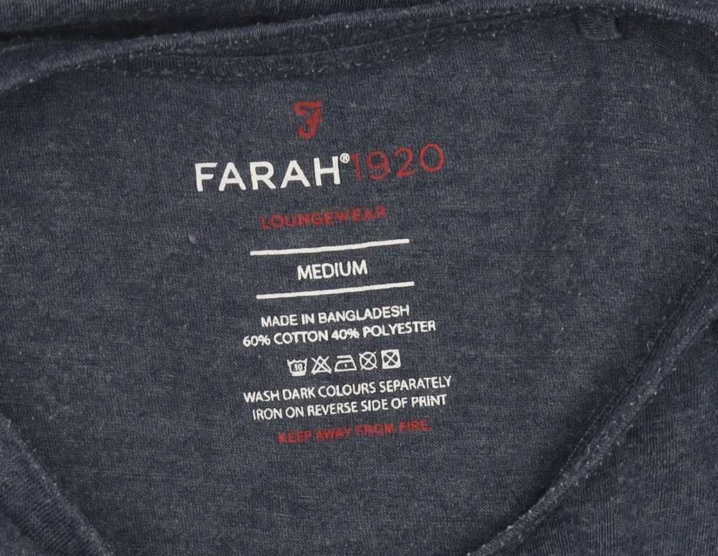 Farah Men's Blue Medium Crew Neck T-Shirt