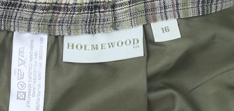 Holmewood Women's Multicoloured Check Skirt Size 16