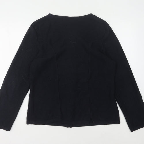 Bicalla Womens Black Cardigan L Tight-Knit Button