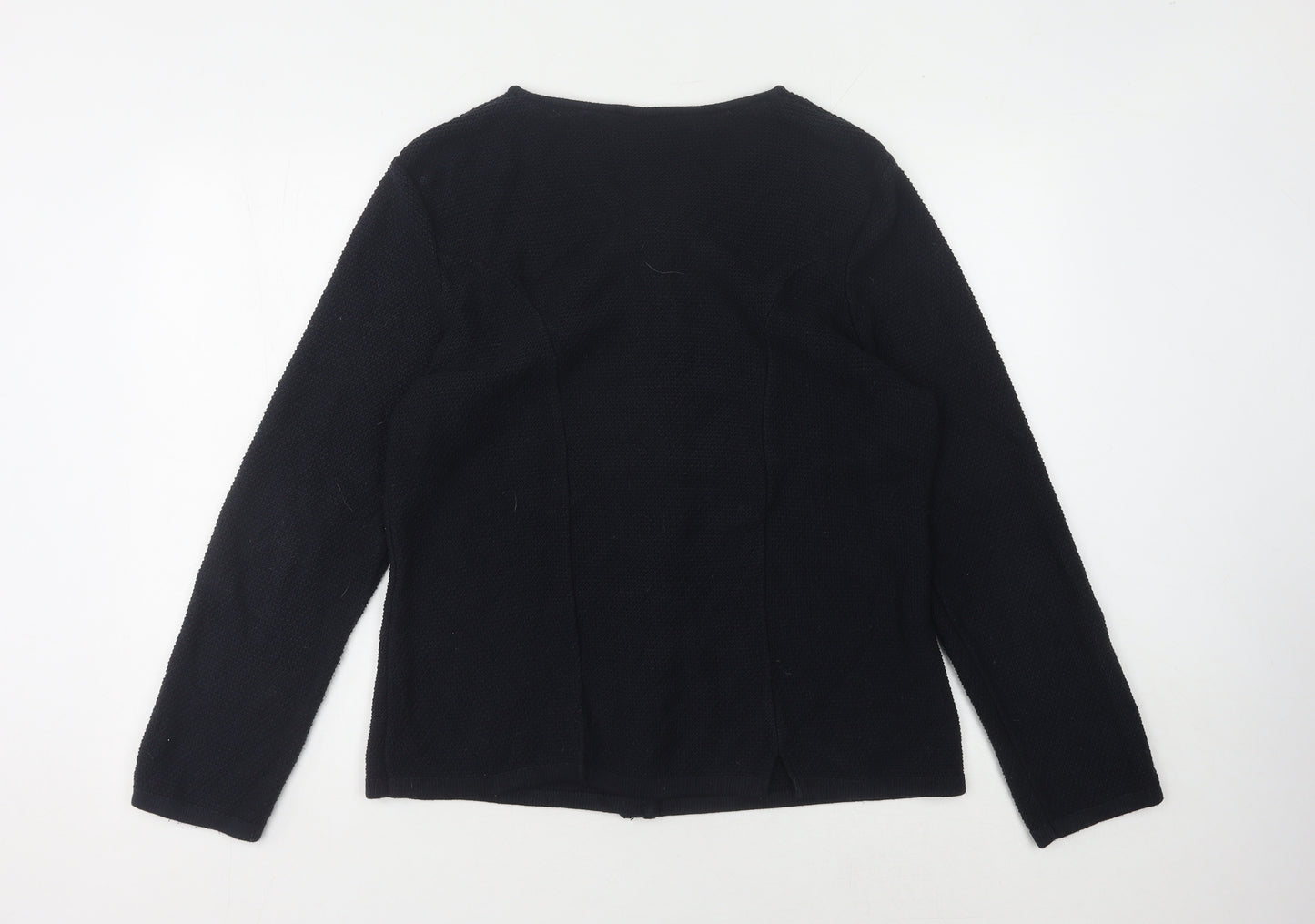 Bicalla Womens Black Cardigan L Tight-Knit Button