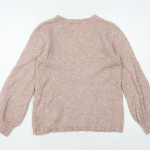 Fransa Women's Beige Cable-Knit V-Neck Jumper XS