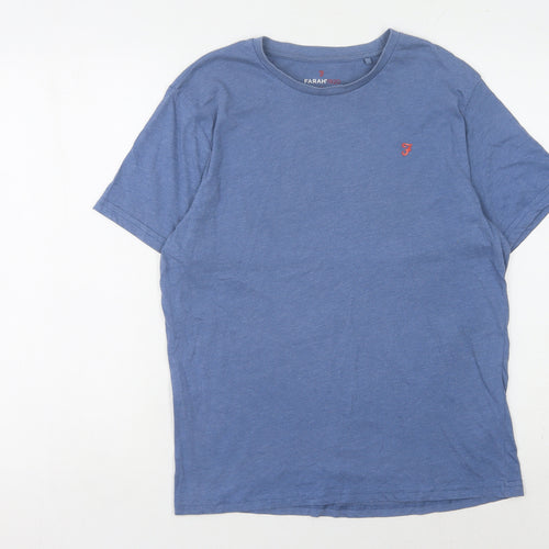 Farah Men's Blue Medium Crew Neck T-Shirt