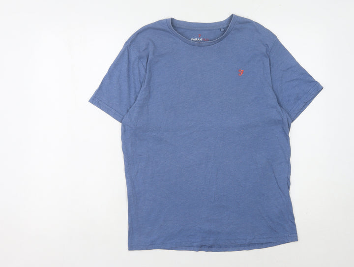 Farah Men's Blue Medium Crew Neck T-Shirt