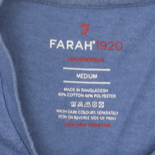 Farah Men's Blue Medium Crew Neck T-Shirt