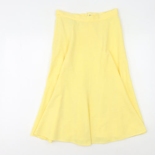 St Michael Women's Yellow A-Line Knee Length Skirt