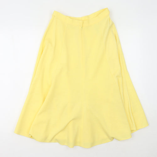 St Michael Women's Yellow A-Line Knee Length Skirt