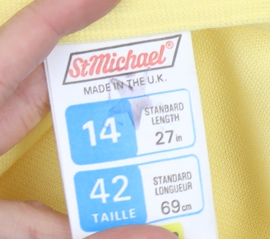 St Michael Women's Yellow A-Line Knee Length Skirt