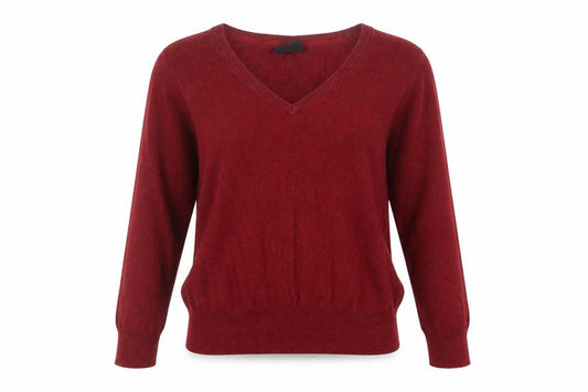 Front view of Cubus Women’s Red V-Neck jumper L