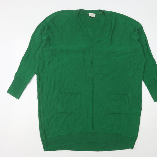 East Women's Green V-Neck Jumper Dress XL