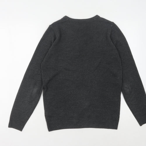 Marks and Spencer Men's Black V-Neck Pullover Jumper S