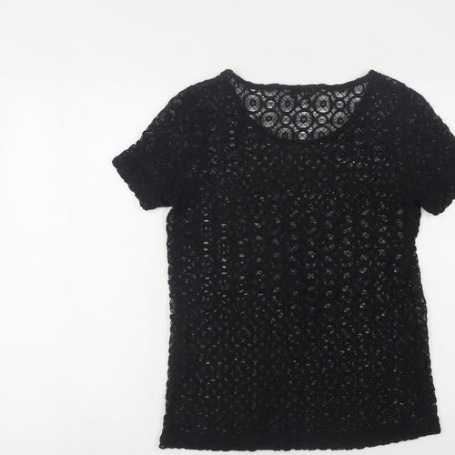 L.K. Bennett Women's Black Lace Top M