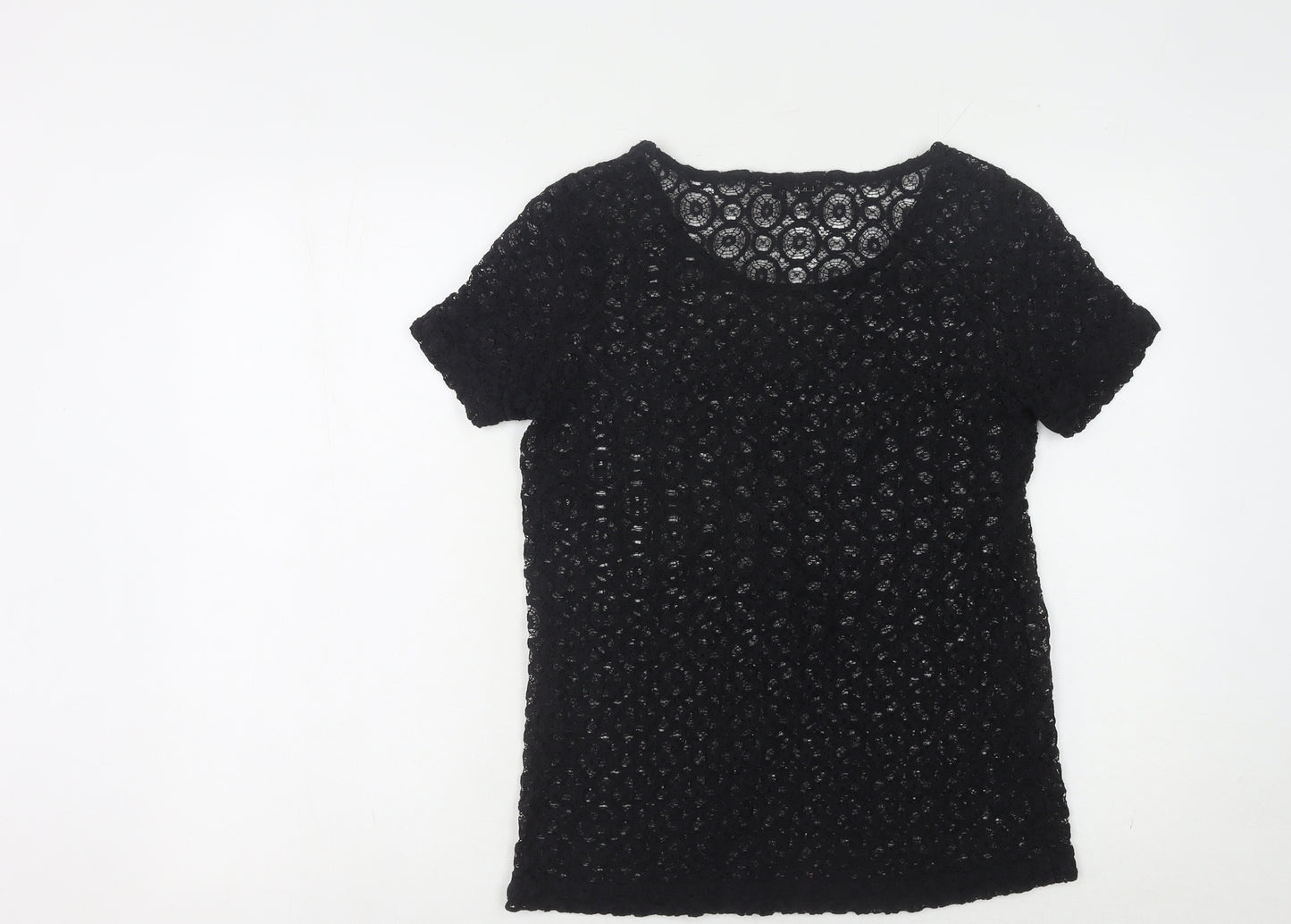 L.K. Bennett Women's Black Lace Top M