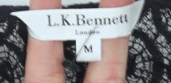 L.K. Bennett Women's Black Lace Top M