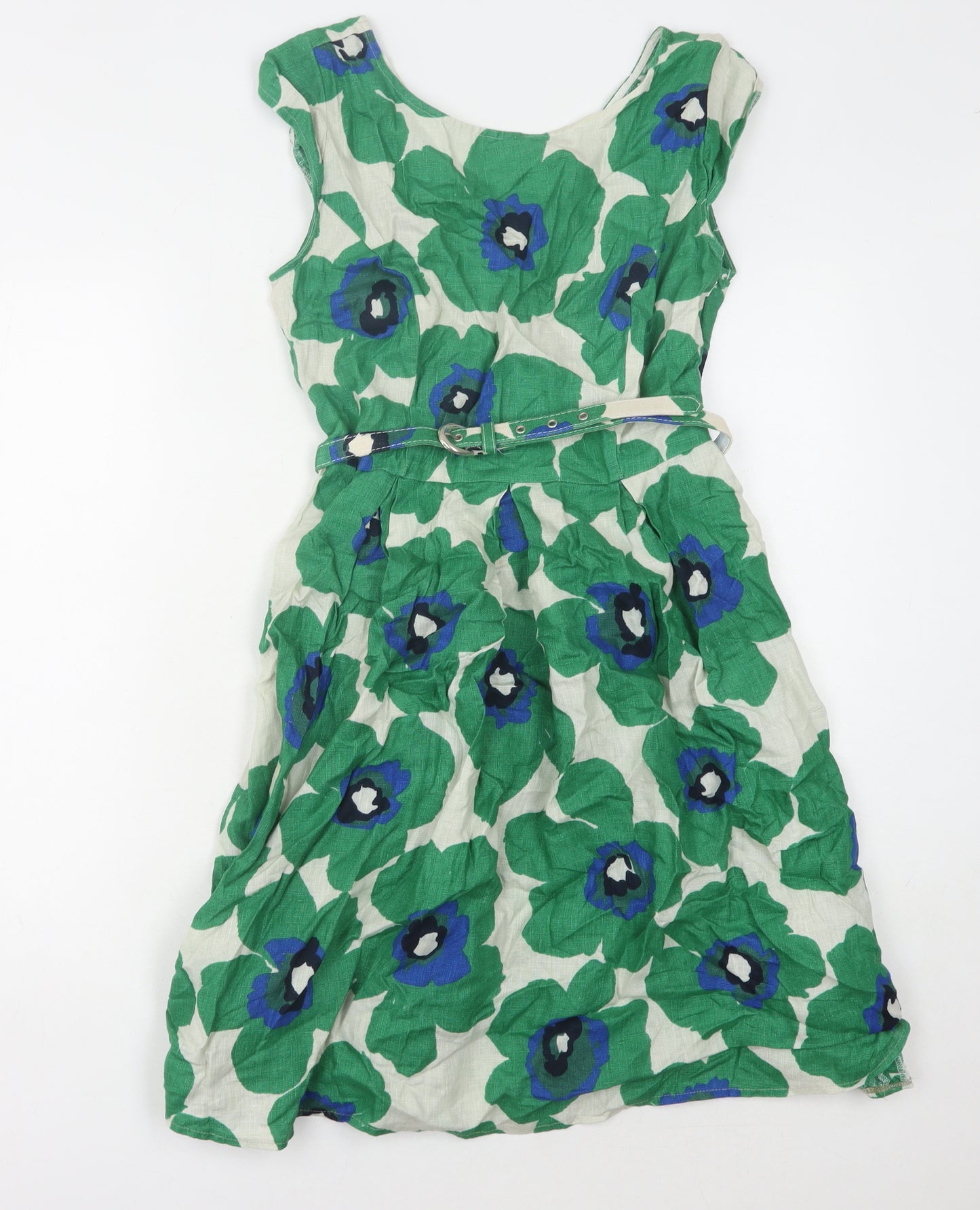 Marks and Spencer Women's Green Floral Dress Size 10