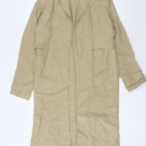 Warehouse Women's Beige Long Overcoat Size 10