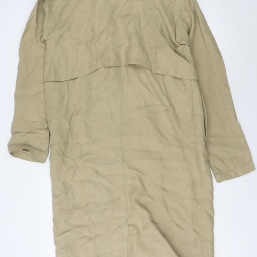 Warehouse Women's Beige Long Overcoat Size 10