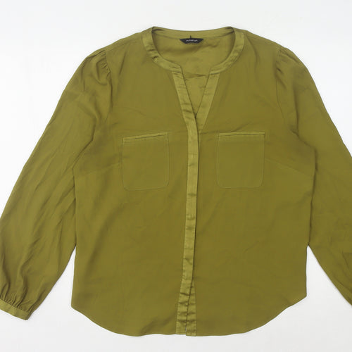 Marks and Spencer Women’s Green Blouse, Size 12, V-Neck