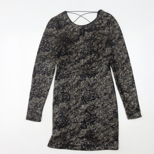Guess Women's Black Sequin Mini Bodycon Dress Size 6