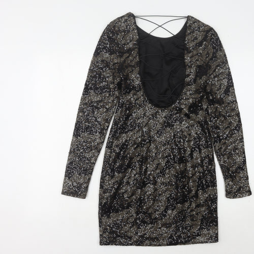 Guess Women's Black Sequin Mini Bodycon Dress Size 6