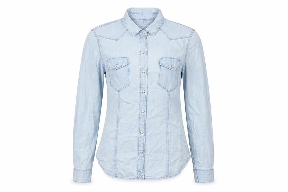 Gap Women's Blue Button-Up Shirt - Size 8