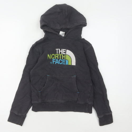 North Face Boys Black Hoodie, Size S, Cotton Pullover