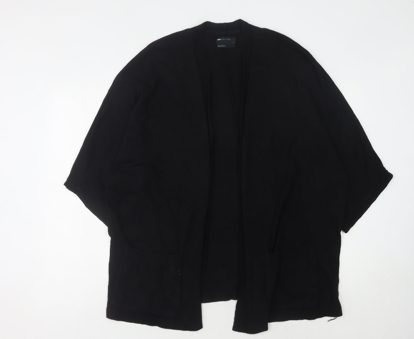 ASOS Women's Black Open Front Cardigan, Size 12, Open-Front