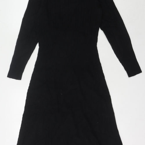 Marks and Spencer Women's Black Knit Dress, Size 14
