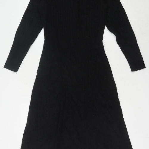 Marks and Spencer Women's Black Knit Dress, Size 14
